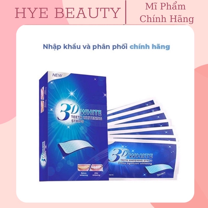 Miếng dán trắng răng 3D WHITE Teeth Whitening strips thuộc dòng sản phẩm DENTAL WHITENING KIT 5D