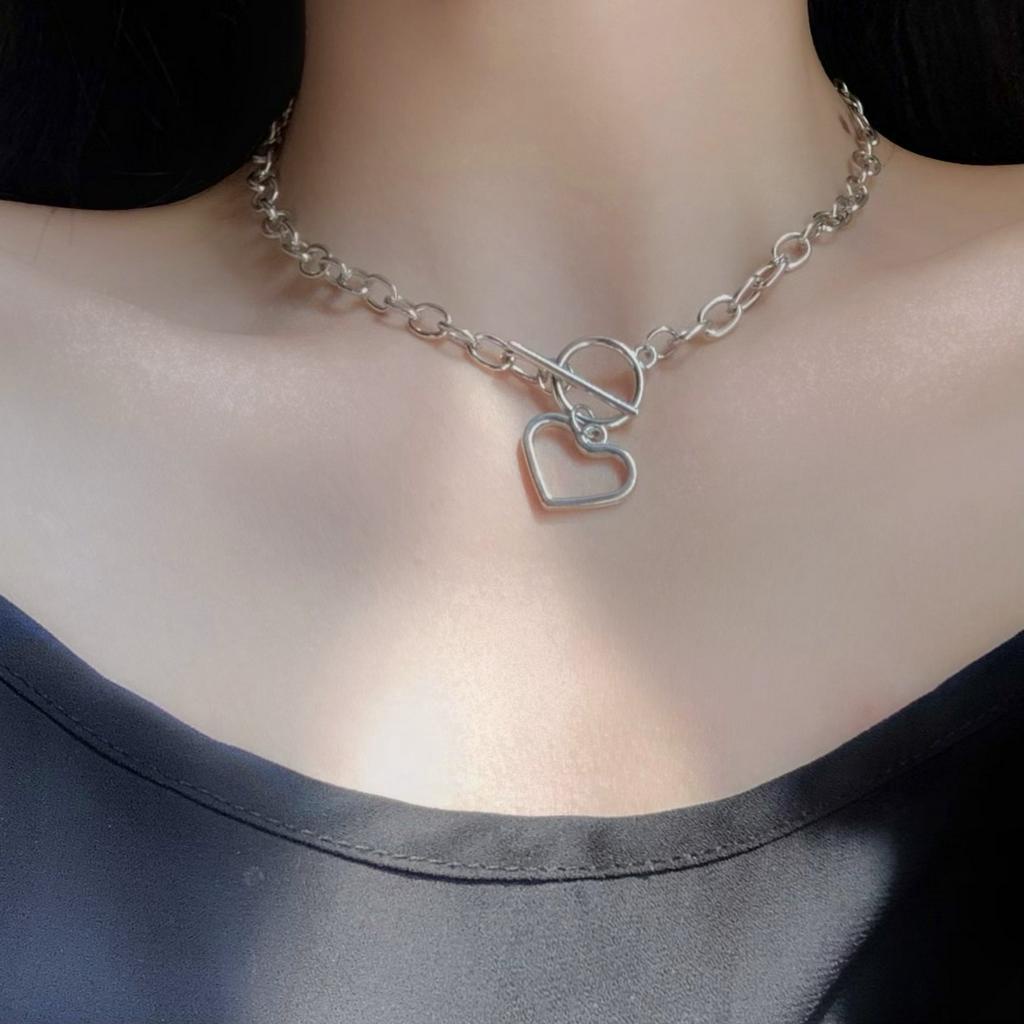 Vòng Cổ Gắn Mặt Hình Trái Tim Cá Tính Độc Đáo Phong Cách Hip-Hop