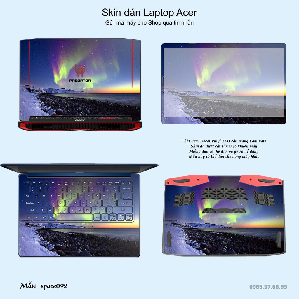 Skin dán Laptop Acer in hình không gian _nhiều mẫu 16 (inbox mã máy cho Shop)