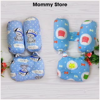 Gối chặn bông cho bé chống giật mình cho bé ngủ ngon (1 gối đầu và 1 gối chặn)