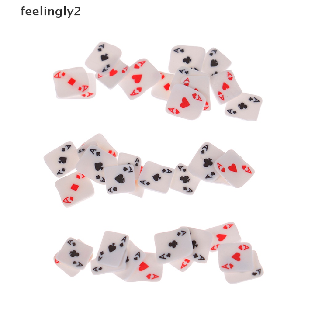 Túi 450-500 hạt đất sét polymer thiết kế hình lá bài poker 3d trang trí móng nghệ thuật 10g