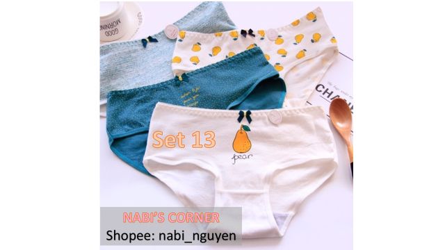 Combo 4 quần lót nữ cute (kéo sang để xem các mẫu)