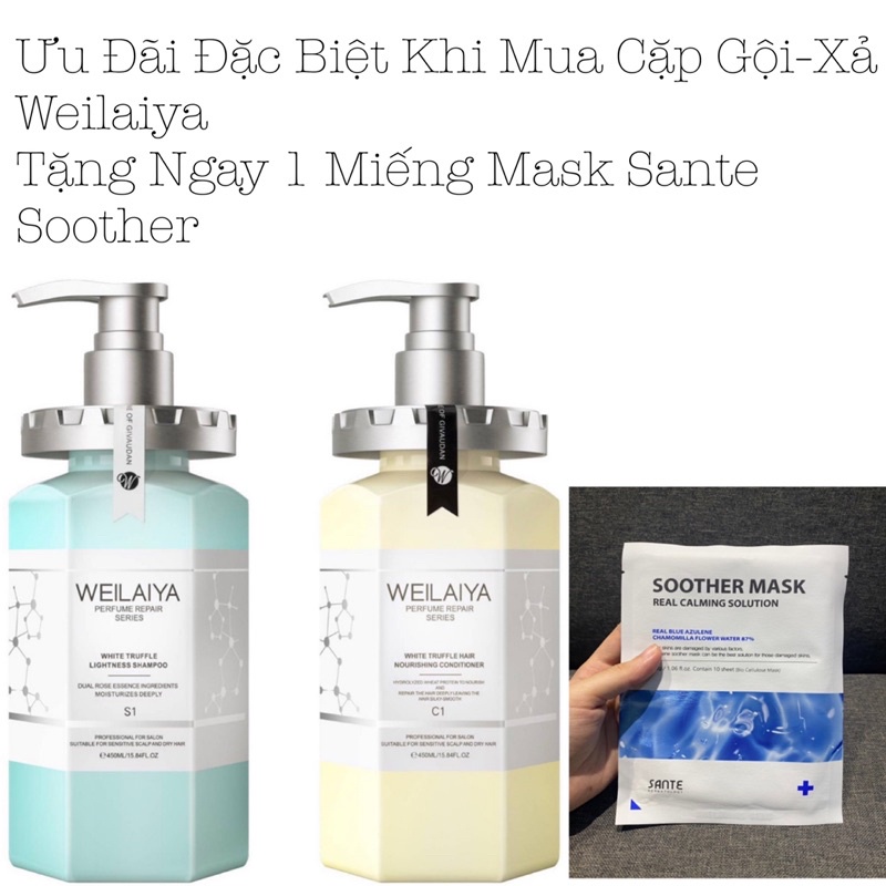 [CHÍNH HÃNG] CẶP DẦU GỘI XẢ PHỤC HỒI NẤM TRUFFLE WEILAIYA 450ml , tặng set mini + quà