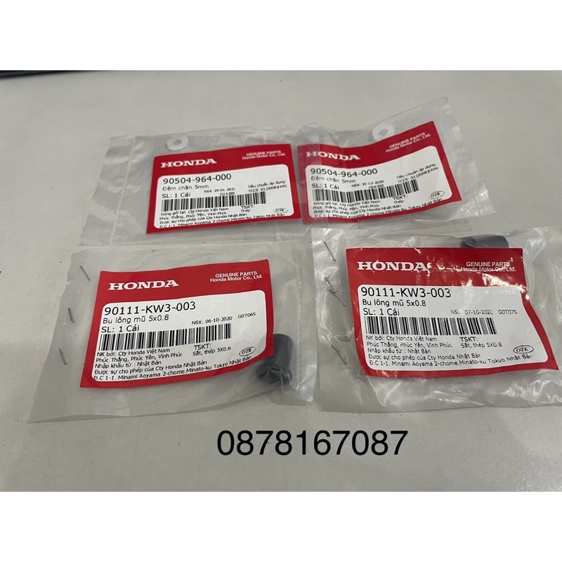 Bu lông mũ và đệm chặn mão đầu winner x chính hiệu honda