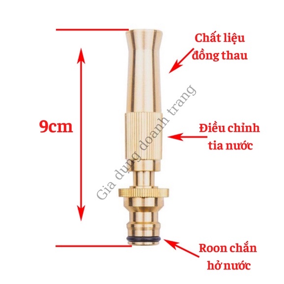 Đầu vòi xịt tăng áp bằng đồng, Vòi xịt tăng áp tưới cây rửa xe lắp vòi nước gia đình