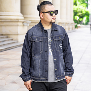 Black 9xl Large Big Size Denim Jacket Men Autumn Shirt Denim Jakcet Lapel Long Sleeve Cargo Jacket