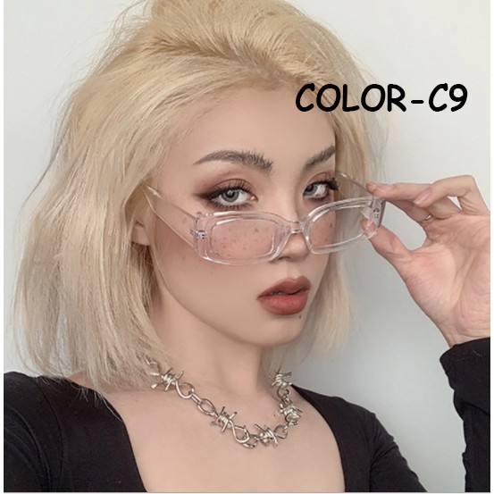 Kính râm thời trang gọng chữ nhật phong cách hip hop cá tính cho cả nam và nữ