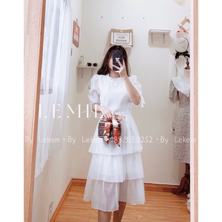 Váy Tiểu Thư ❤️ [ FREESHIP ] Váy Trắng Công Chúa Dự Tiệc Dáng Tầng Mẫu Mới - Ảnh Thật Shop Chụp 😍