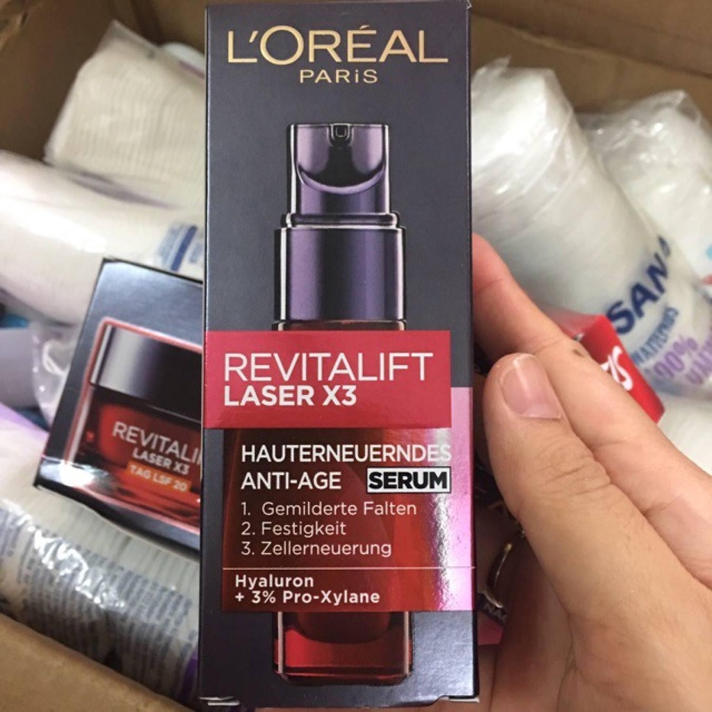 Tinh chất chống nhăn Loreal Revitalift Laser x3 Serum 30ml-Hàng Chuẩn Đức