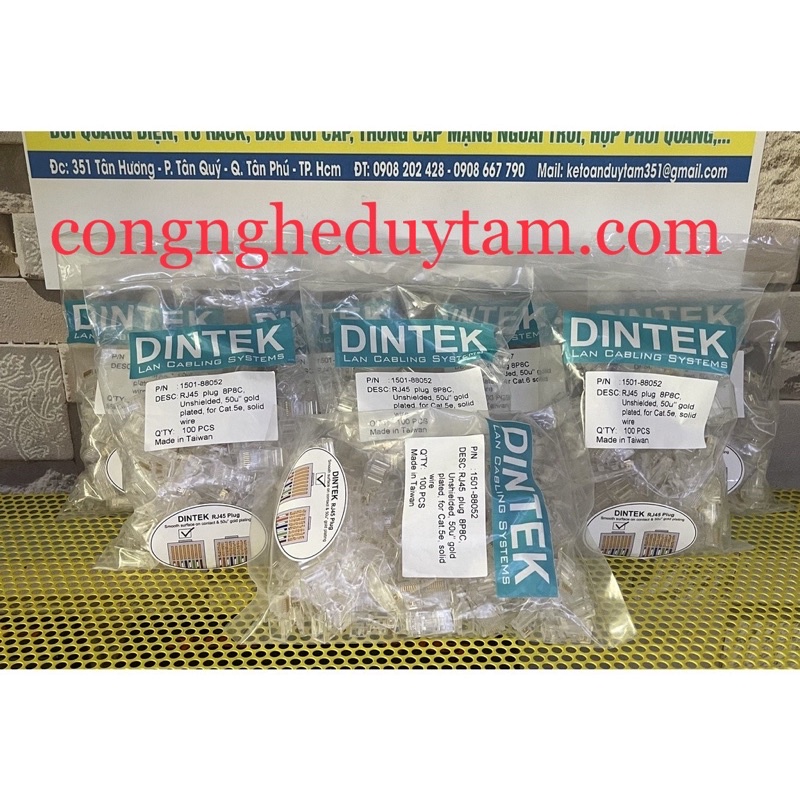 Đầu mạng RJ45 DINTEK UTP Cat.5e (P/N: 1501-88052)