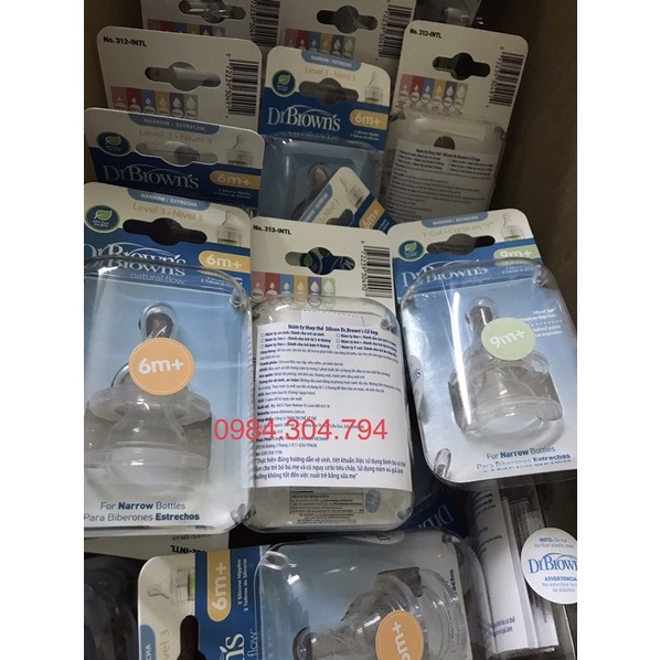 Bình sữa Dr.Brown’ cổ hẹp Thủy Tinh Options Plus có dung tích 120ml và 250ml