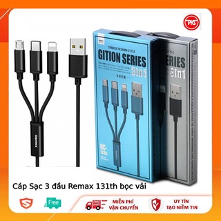 Cáp sạc remax 3 đầu dây dù rc-131th