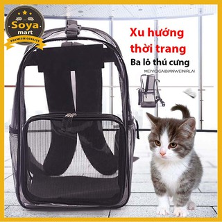 balo lưới đựng thú cưng,thoáng khí tiện lợi Transparent Pet Backpack