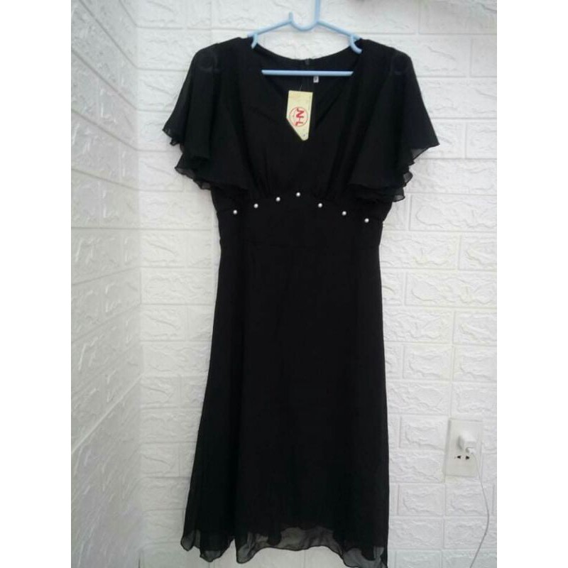 Đầm đen tay cánh tiên đính ngọc💕video + ảnh thật 💕 | BigBuy360 - bigbuy360.vn