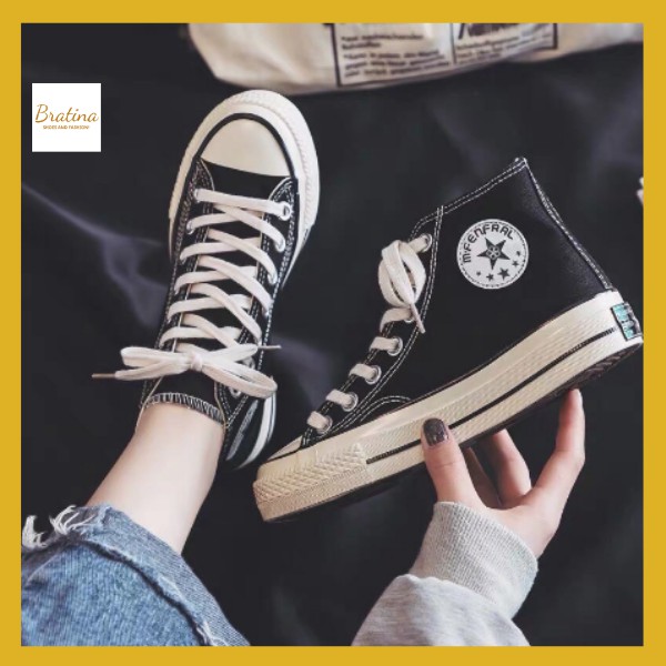 [Mã 11FASHIONSALE1 giảm 10000 đơn 50000] Giày nữ thể thao giá rẻ cổ cao đẹp đế thấp cao cấp Hàn Quốc BRATINA G002