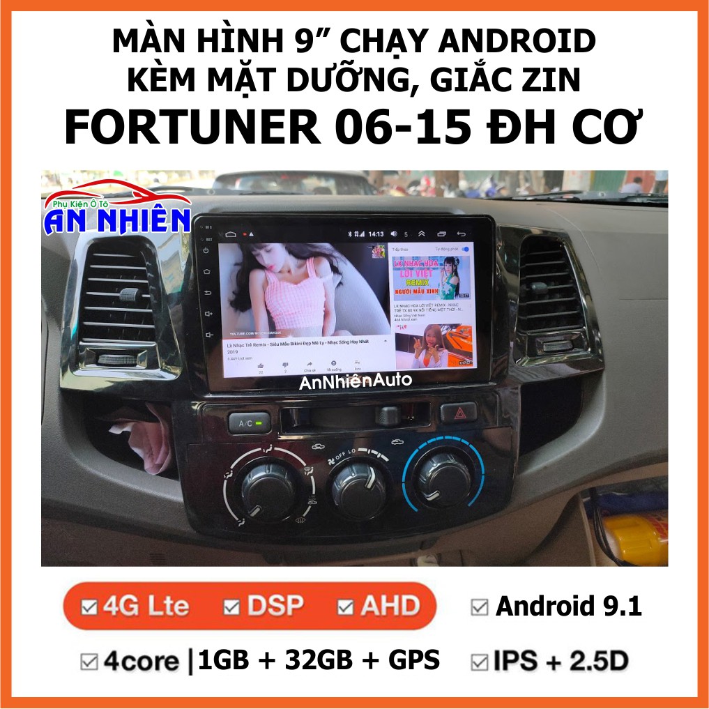 Màn Hình 9 inch Cho Xe FORTUNER 2006-2015 Chạy Android Tiếng Việt - Đầu DVD Android Kèm Mặt Dưỡng FORTUNER