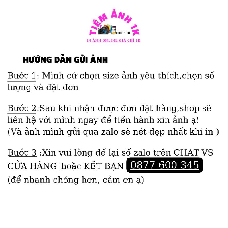 Combo in 10  ảnh 6x9 cm có ép plastic 2 mặt
