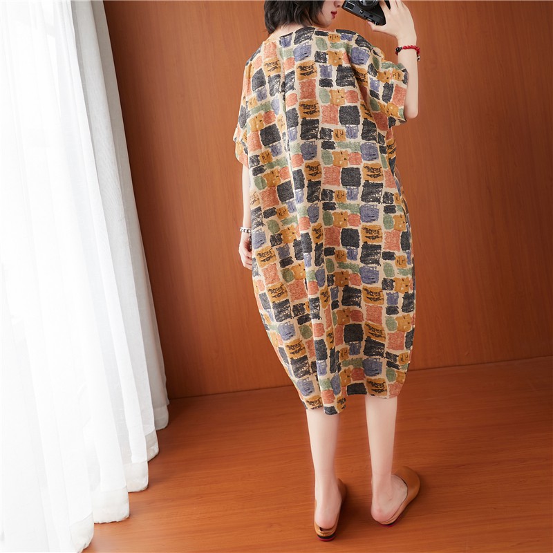 T139 Váy bigsize đầm big size dáng suông FREESIZE dưới 110kg chất thô hoa văn xinh xắn