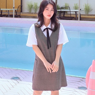 Đầm yếm caro retro Soda Pop