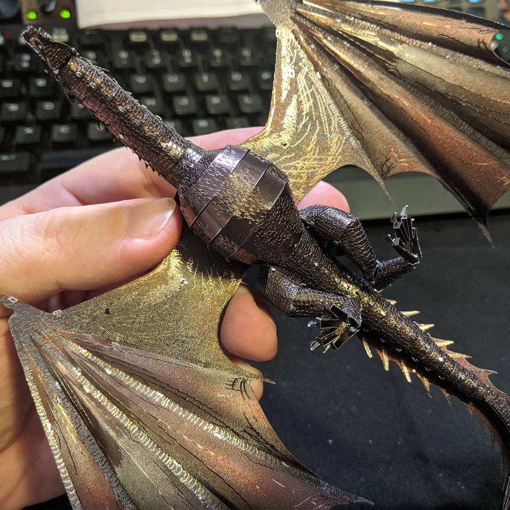 Mô Hình Lắp Ghép 3D Kim Loại Rồng Lửa Drogon