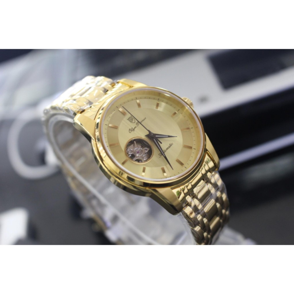 Đồng hồ nam dây kim loại mặt kính sapphire Olym Pianus OP990-162