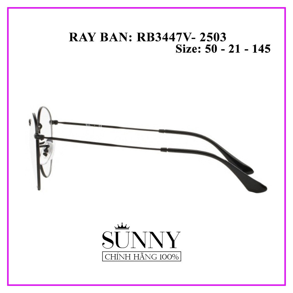 Gọng kính Rayban RB3447V 2503 - chính hãng Italia kèm tem chống hàng giả của bộ công an cấp, thiết kế dễ đeo bảo vệ mắt