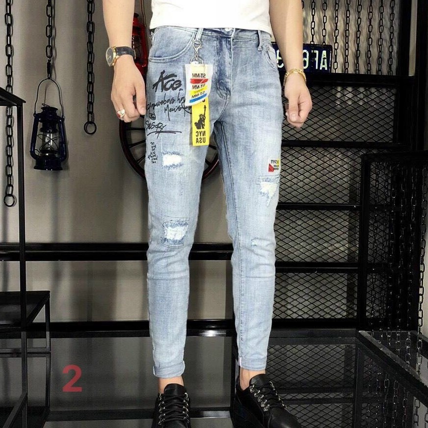 8 MẪU quần jeans nam THÊU cao cấp HÀN QUỐC thời trang đẹp nhất 2020 bao đẹp y hình hàng chất lượng VNXK.