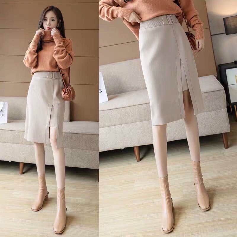 Chân váy len xẻ dáng dài QC neww | BigBuy360 - bigbuy360.vn