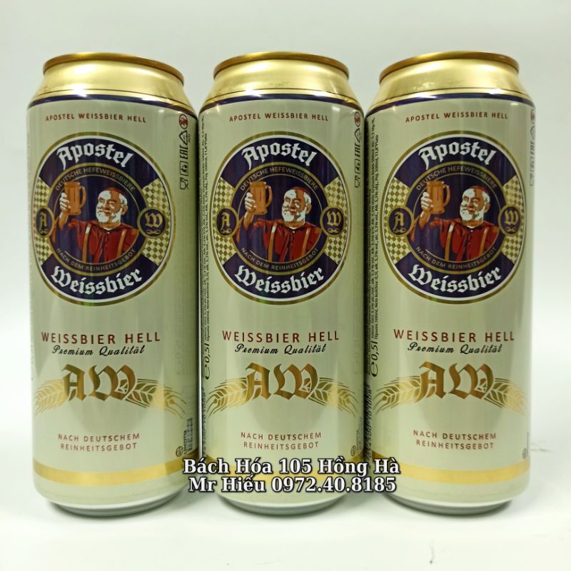 [Hỏa tốc] Bia Apoftel 5,3% Weissbier Hell thùng 24 lon 500ml