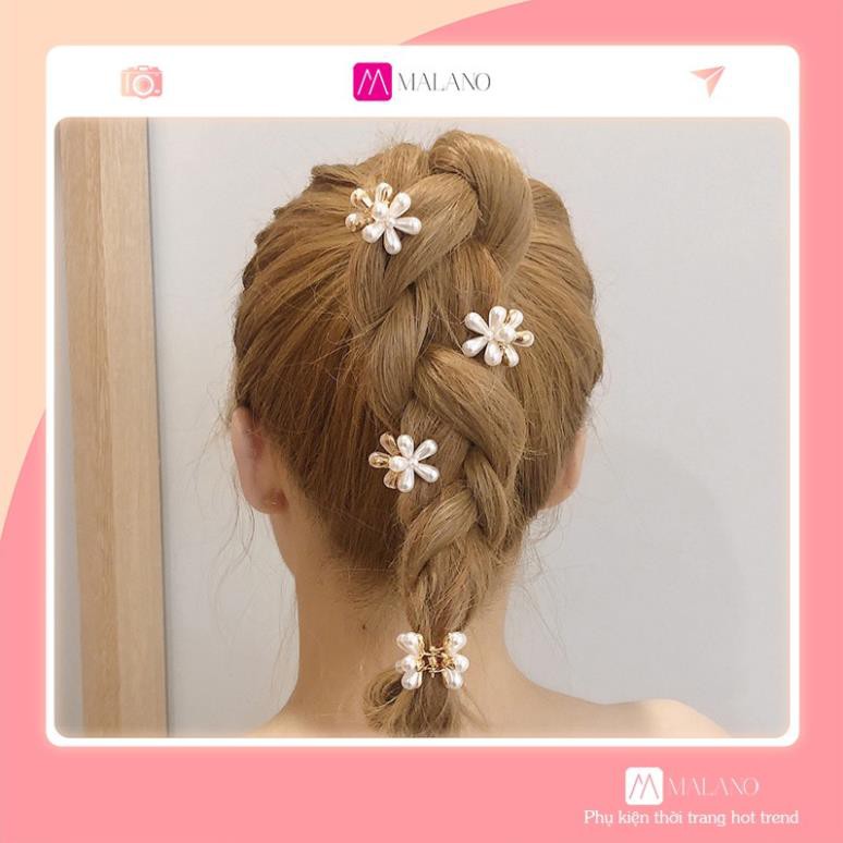 Kẹp Tóc Mái GALANO Kẹp Tóc Hàn Quốc Đính Ngọc Trai Nhân Tạo Hình Hoa Xinh Xắn FA-001237