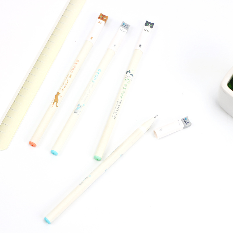 Bút viết mực gel ngòi 0.38 hình mèo đáng yêu