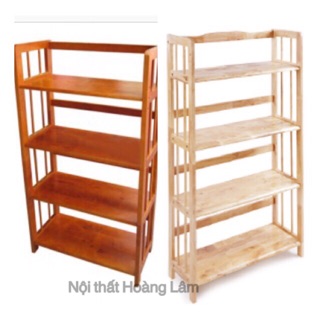 Kệ sách 4 tầng gỗ cao su tự nhiên ( Hoả tốc 1 giờ)