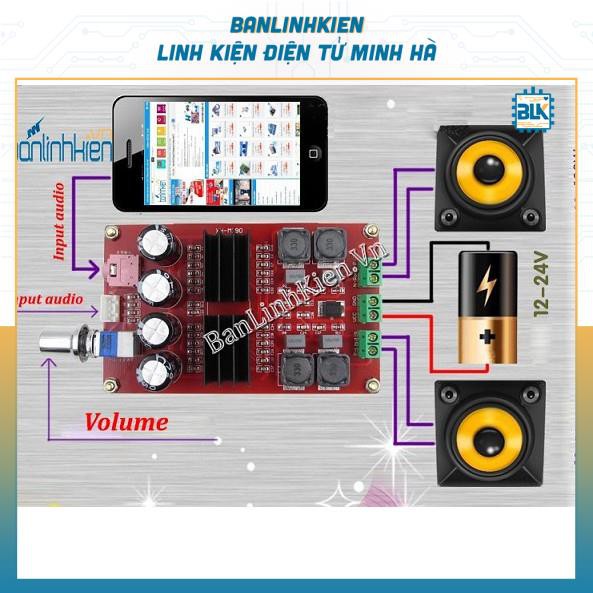 Mạch Khuếch Đại Module Audio 2x50W TPA3116D2-50W