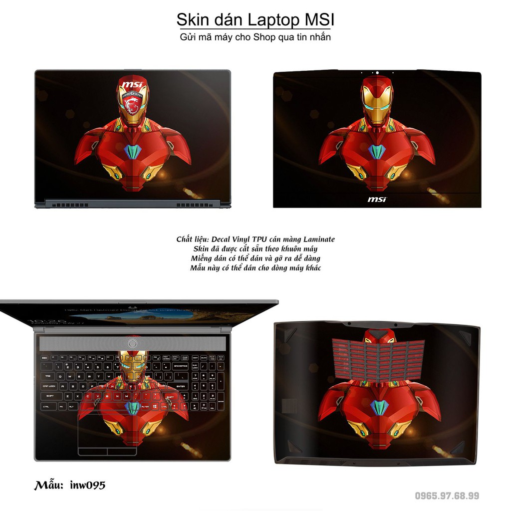 Skin dán Laptop MSI in hình Inifinity War (inbox mã máy cho Shop)