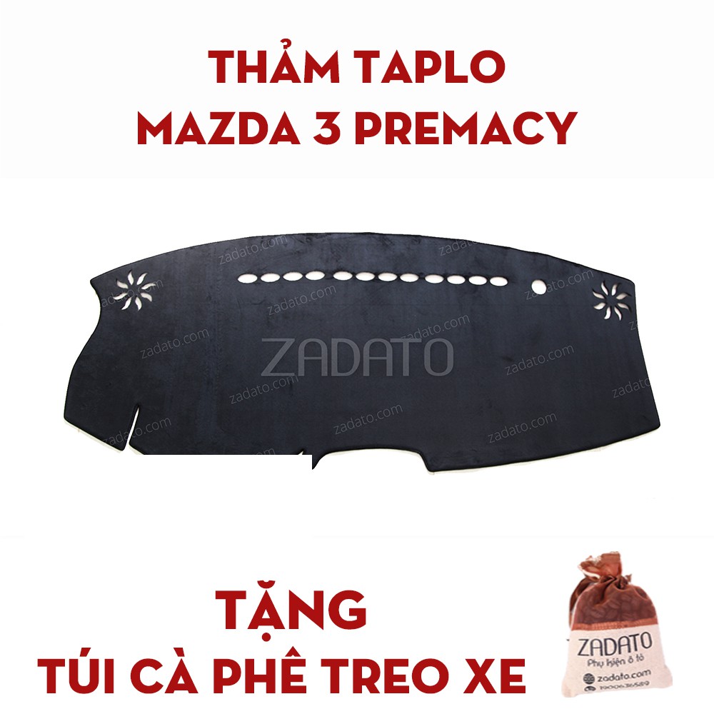 Thảm Taplo Mazda 3 - Thảm Chống Nóng Taplo Lông Cừu - TẶNG: Túi Cafe Treo Xe
