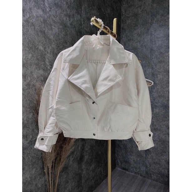 Áo da dáng rộng khuy tay phong cách hàn quốc trẻ trung năng động | BigBuy360 - bigbuy360.vn