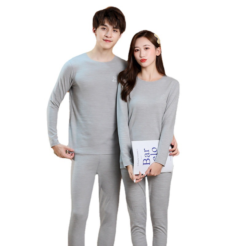 100-175cm Đồ lót giữ nhiệt liền mạch Bộ đồ nam sưởi ấm mùa đông Chống lạnh Thanh niên lông cừu hai mặt chải lông cừu Đức Một bộ quần áo mùa thu Quần dài Hàng có sẵn
