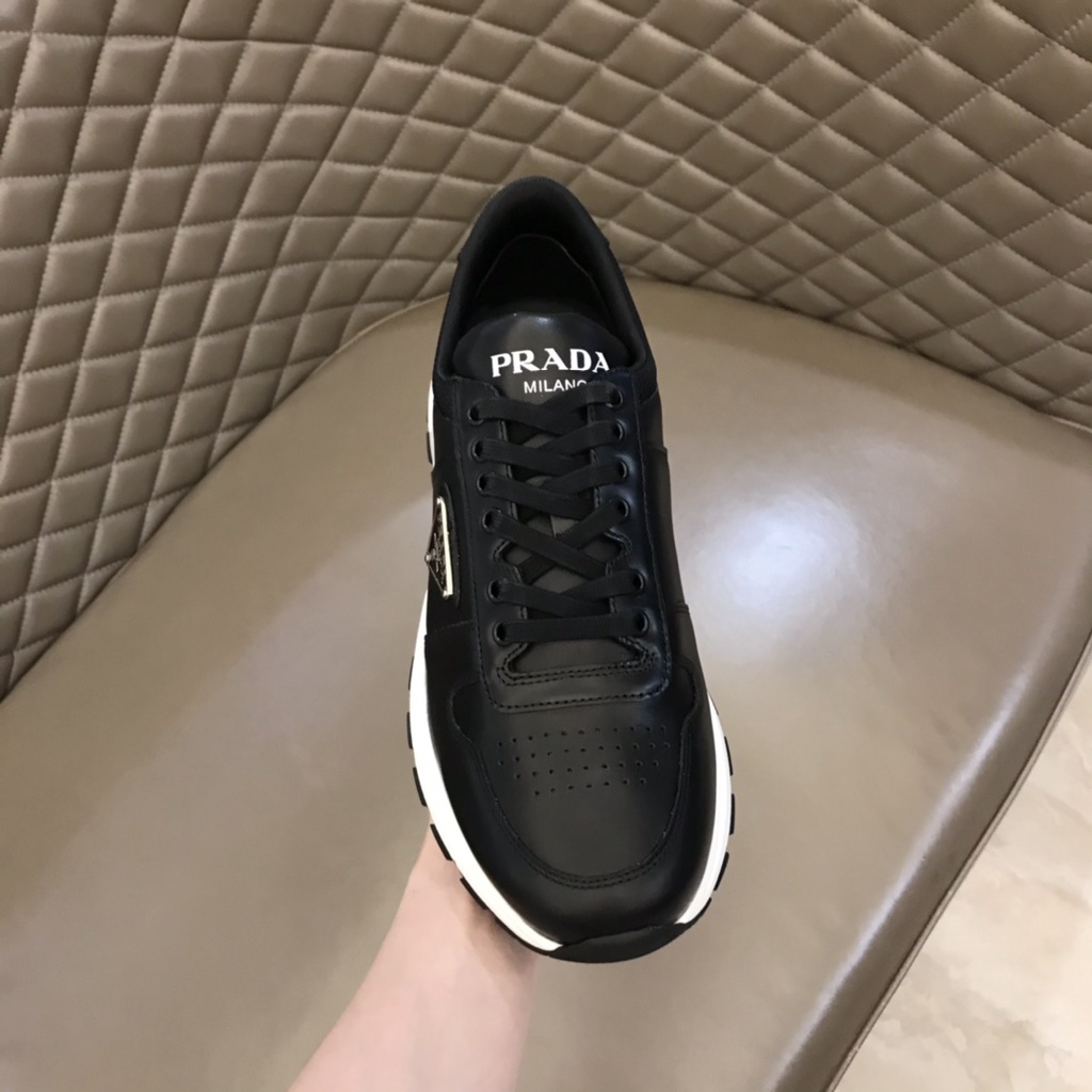 Giày thể thao nam da thật cao cấp PRADA kiểu dáng trẻ trung, lớp lót êm chân