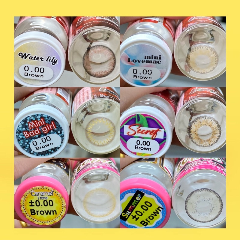 50 mẫu lens Nâu_Brown size giãn ít 14,2mm-14,3mm không độ (FREE SHIP)