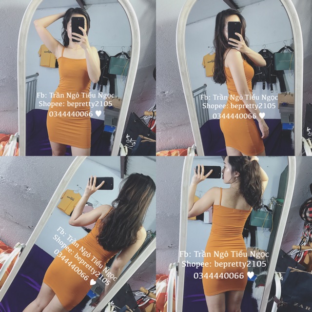 Đầm body 2 dây trơn borip | BigBuy360 - bigbuy360.vn