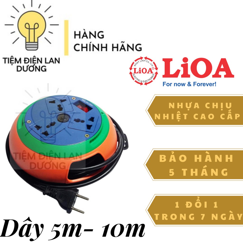 Ổ cắm kéo dài quay tay kiểu đĩa bay LIOA 10A -  5m,10m