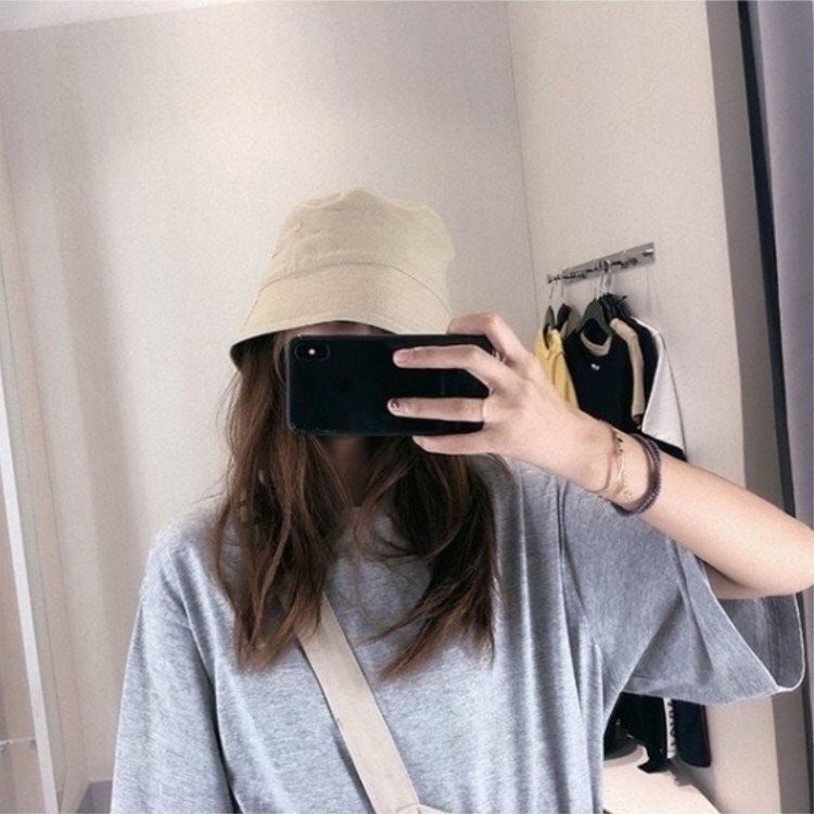 Mũ bucket vành cụp trơn nhiều màu phong cách Ulzzang Unisex
