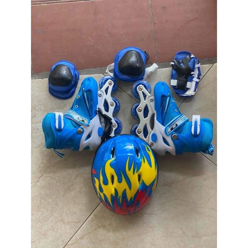 Trọn bộ giày patin cho trẻ em. người lớn bánh có đèn flash tăng kèm