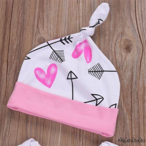 ⓗღ✯Newborn Baby Girl Romper Bodysuit + Arrow Long Pants + Hat Clothes Outfit 0-2 Years