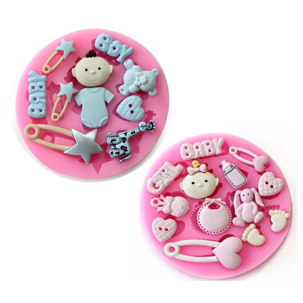 Khuôn Silicone Tạo Hình Bình Sữa Em Bé Trang Trí Bánh Kem