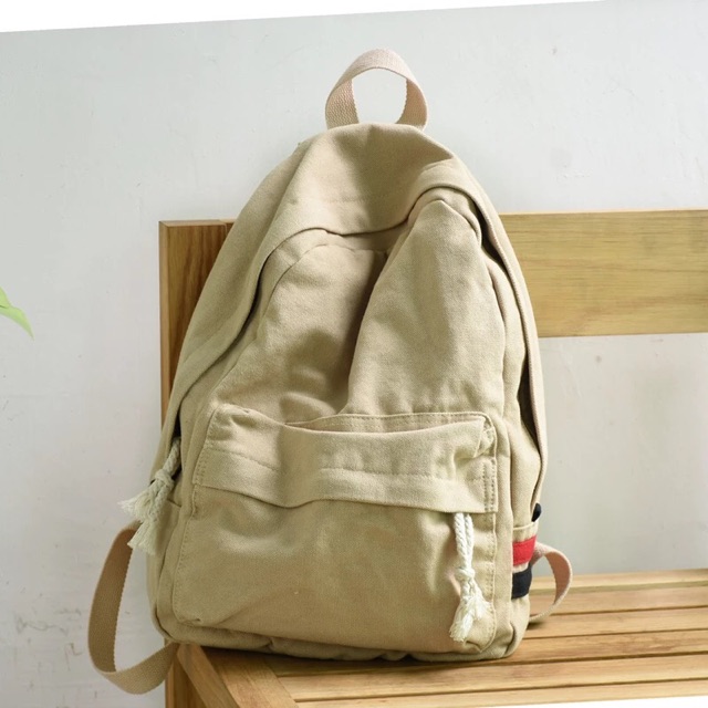 Balo vải bố canvas sọc hông nam nữ unisex ulzzang