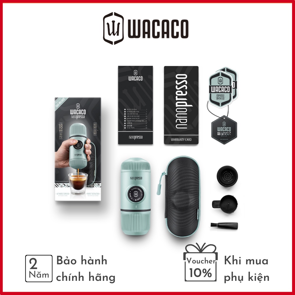 Máy pha cà phê ép tay Wacaco Nanopresso Arctic Blue