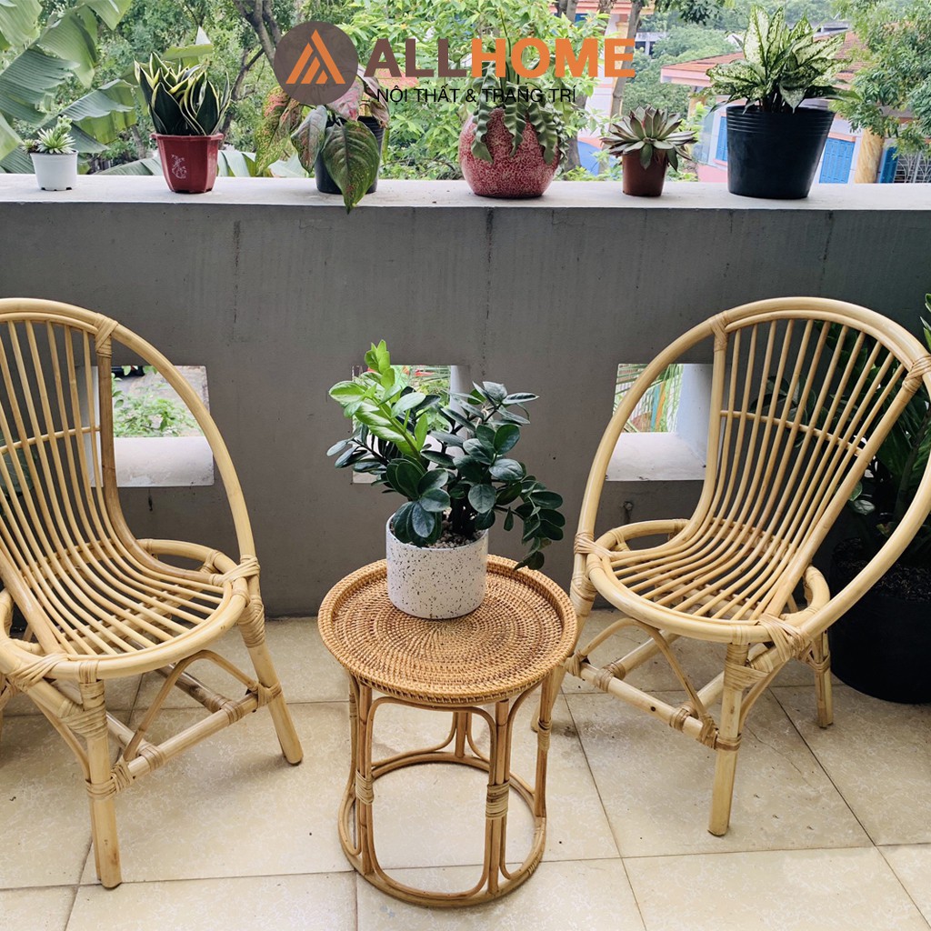 Bàn Trà Mây Guộc ALLHOME Bàn Cafe Uống Nước Decor Trang Trí Nhà Cửa Cafe Home Stay Cực Xinh