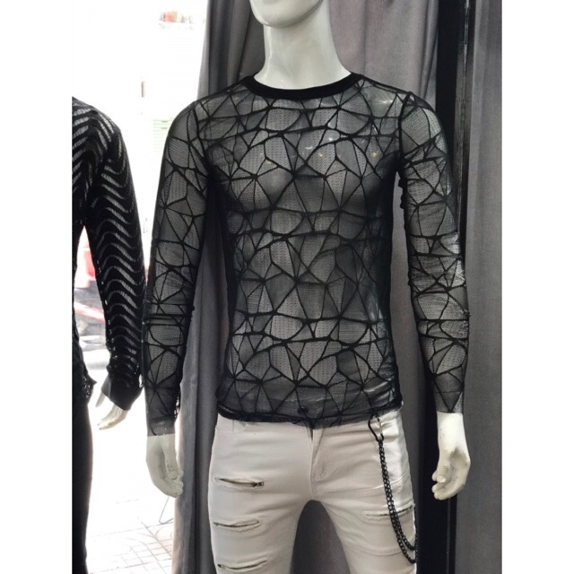 Áo lưới nam dài tay sexy