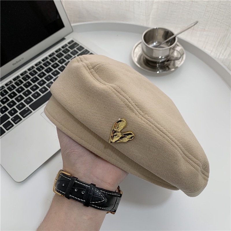 Mũ beret Len Phong Cách retro Hàn Quốc